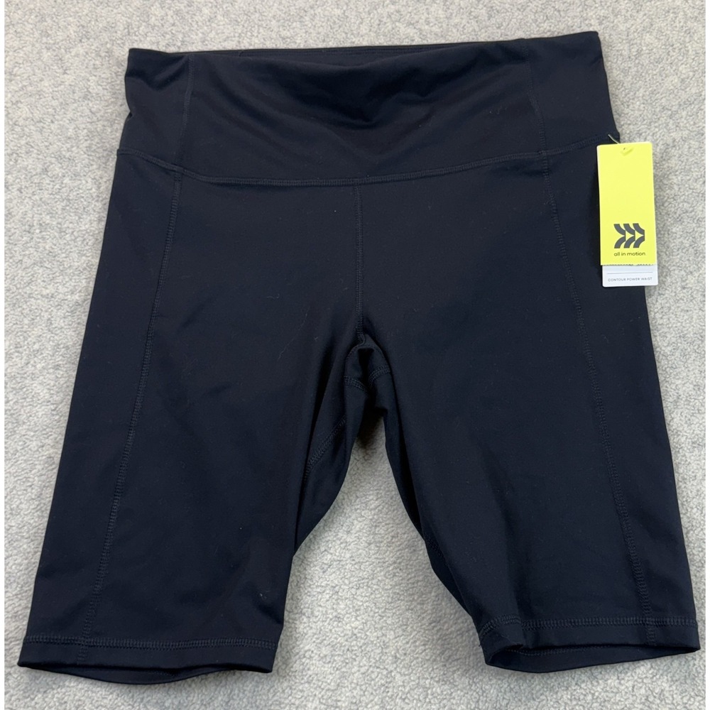 NWT All in Motion Womens Contour Power Shorts Black Moisture Wicking Stretch 2XL